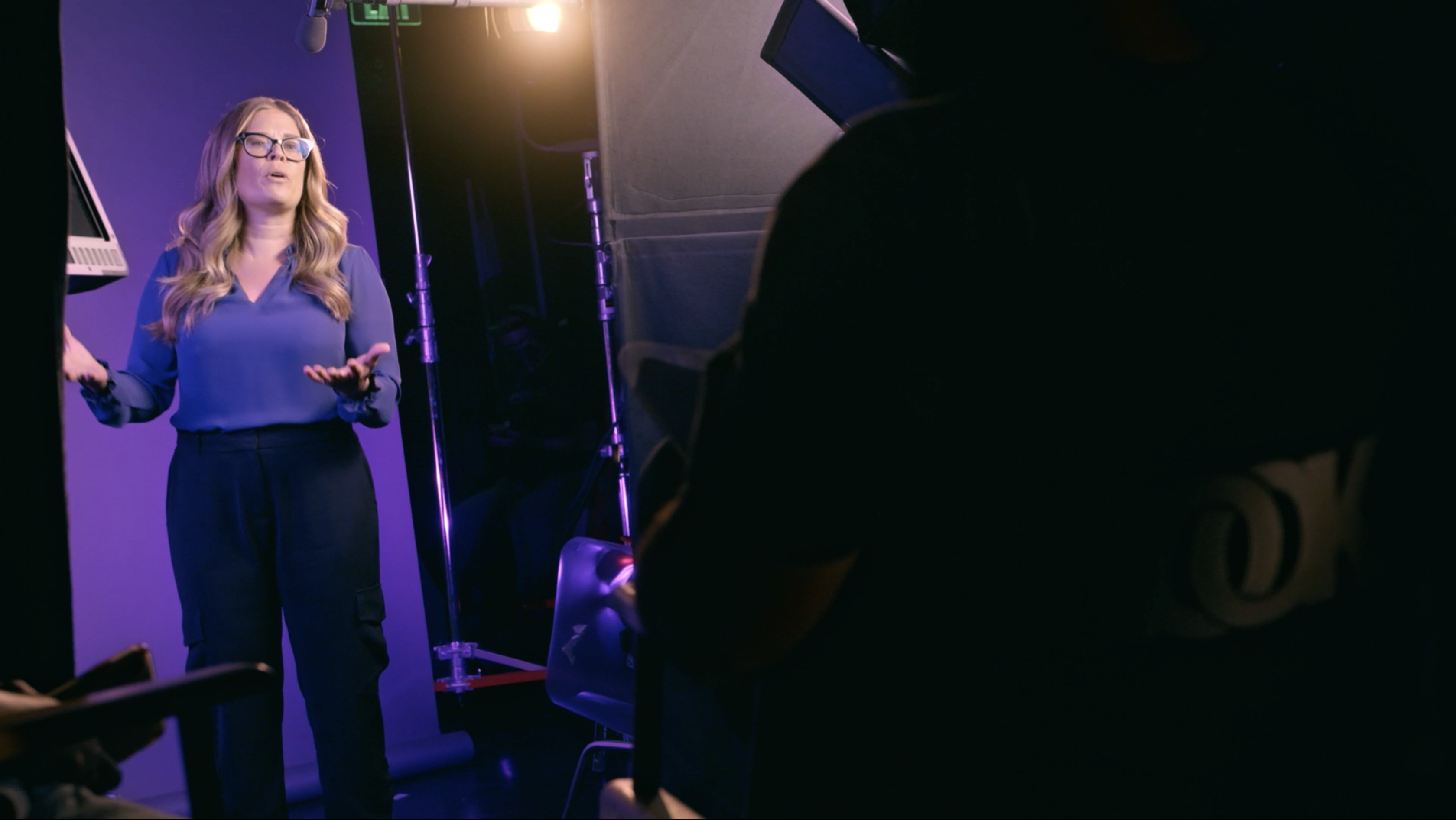 Jen Lee on set for the Reflections Film shoot.